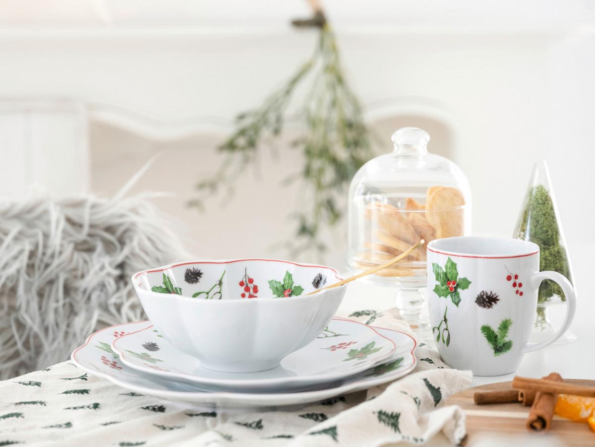 Kaffeeservice 12 -teilig. Porzellan, Multicolor/Weiß - Multicolor/Weiß, Basics, Keramik - Creatable