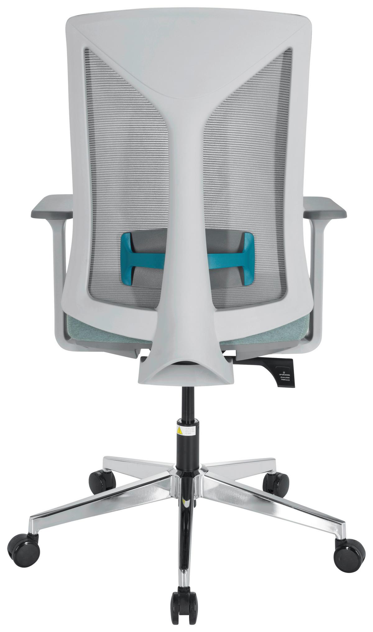 Drehstuhl Halifax Grau/Weiß/Mintgrün - Weiß/Grau, MODERN, Kunststoff/Textil (63/116/66cm) - MID.YOU