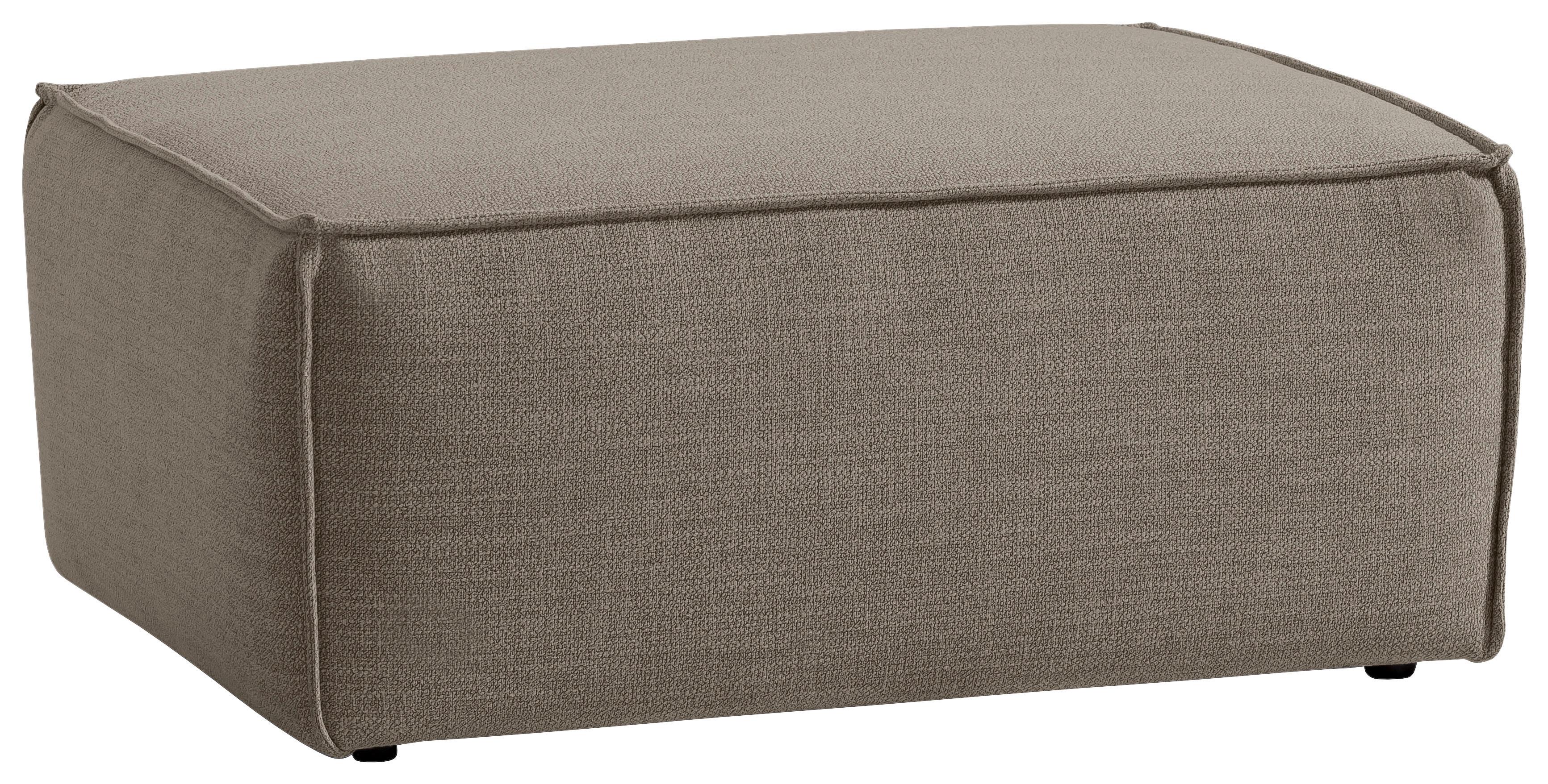 Polsterhocker Dice B: 102 Cm Taupe/grau - Taupe/Schwarz, MODERN, Textil (102/44/77cm) - MID.YOU