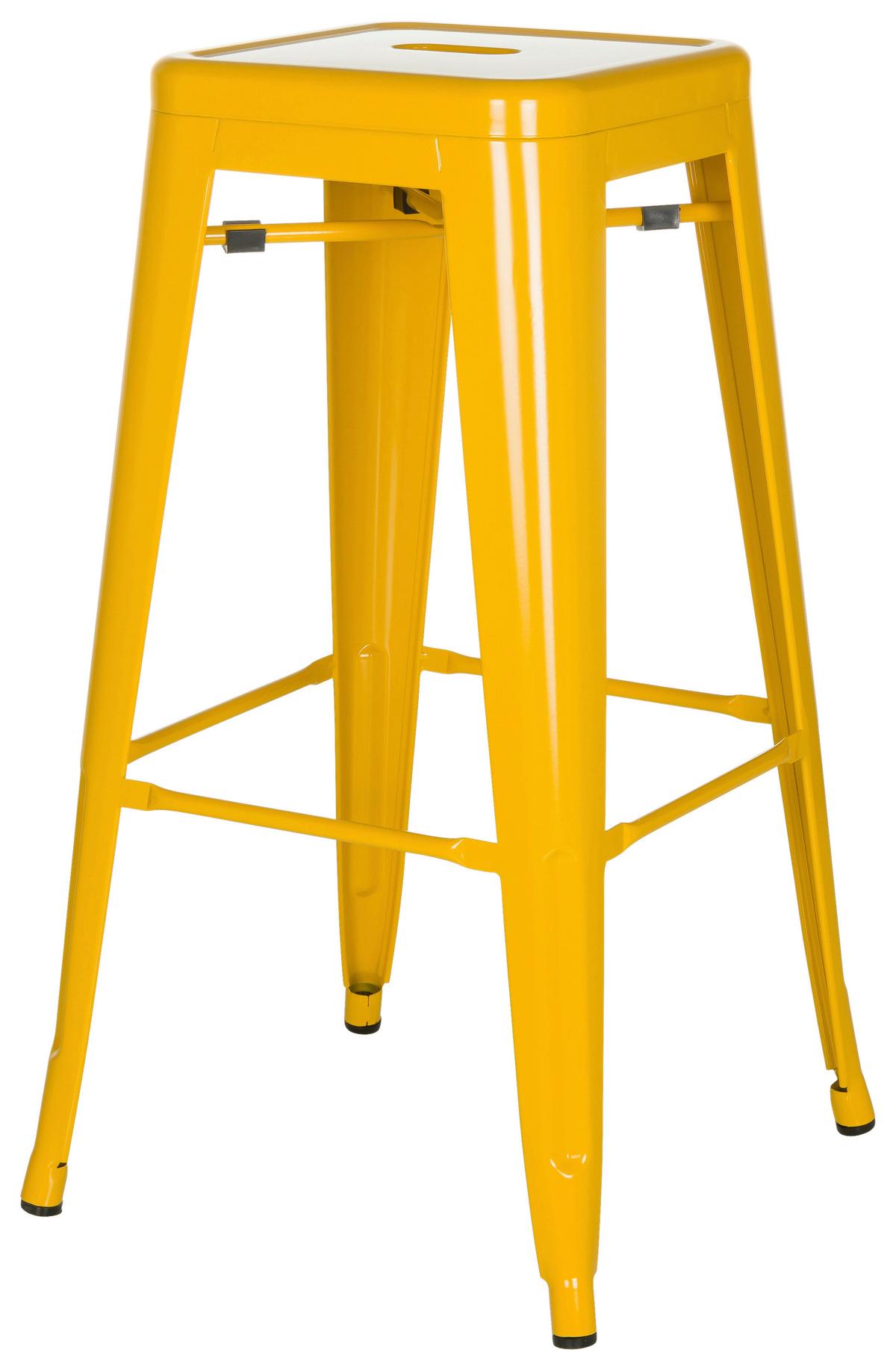 Barhocker Vantaggio High stapelbar Gelb bis 150 kg - Gelb, Basics, Metall (44/77/44cm) - MID.YOU