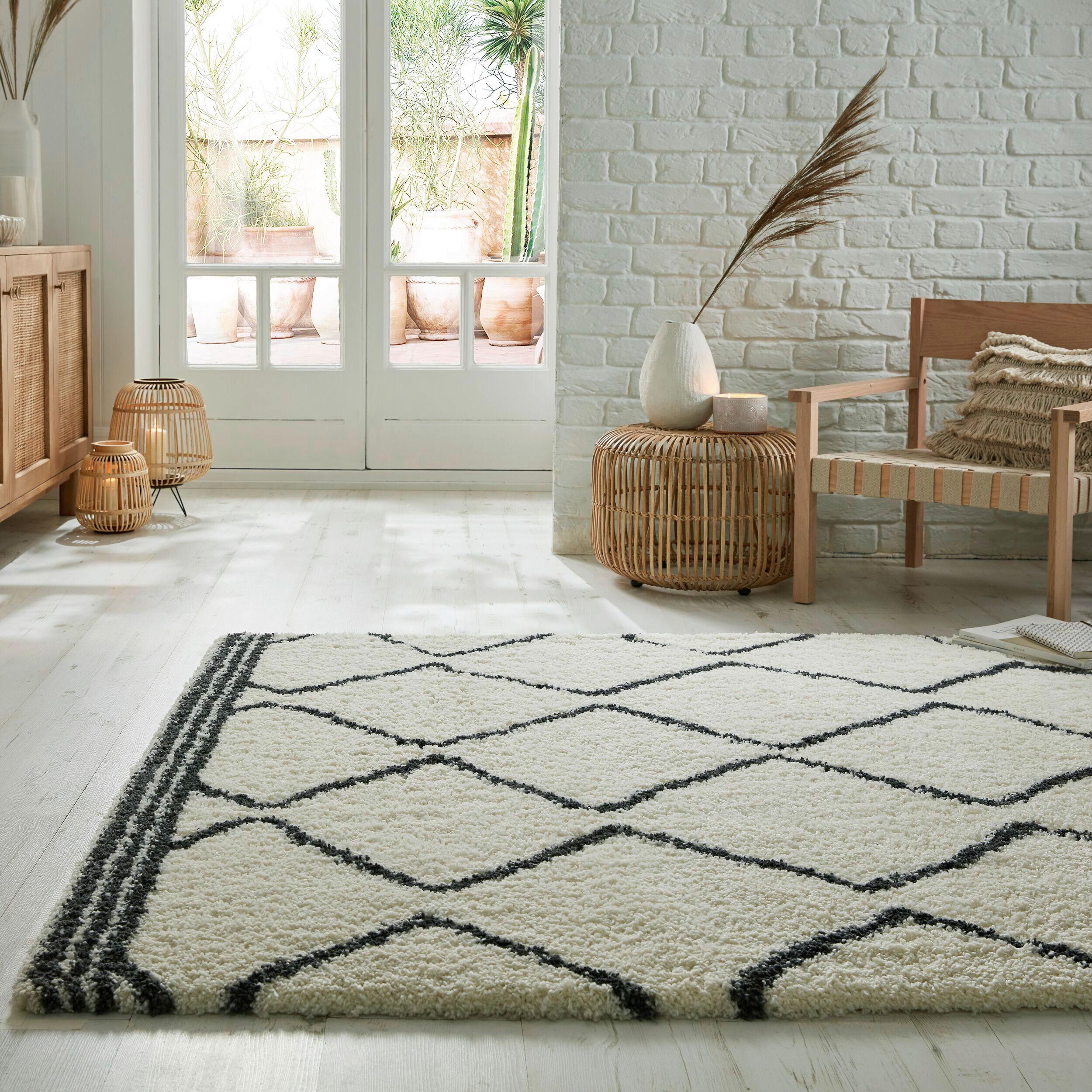 Hochflorteppich Riad - Creme, KONVENTIONELL, Textil (200/290cm)