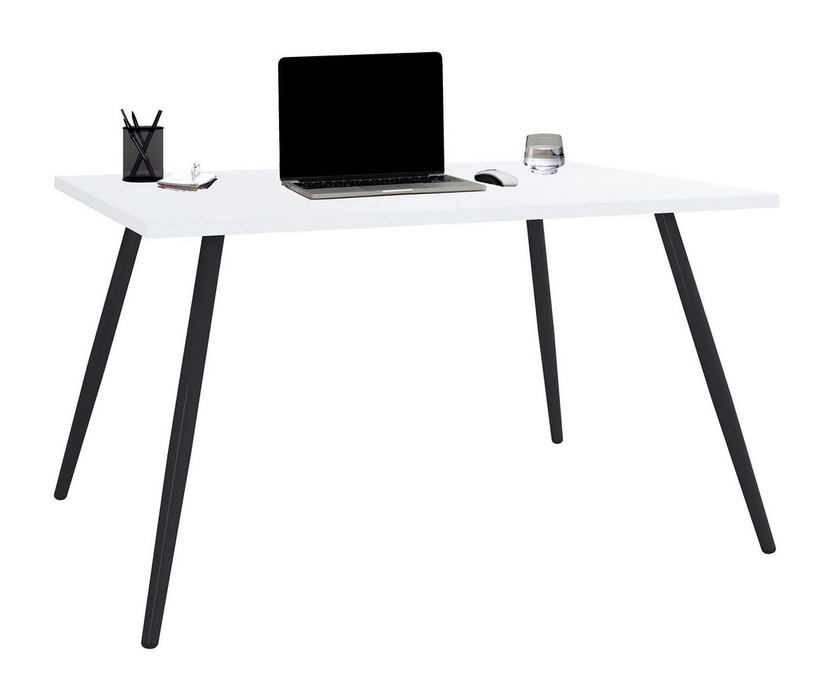 Schreibtisch Salia schwarz/Weiß, L: 110cm - Schwarz/Weiß, MODERN, Holzwerkstoff/Metall (110/80/70cm) - MID.YOU