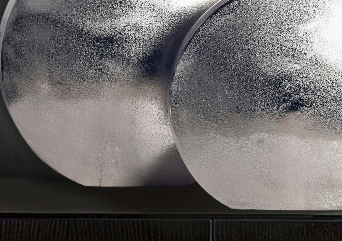 Dekovase 2er Set Silberfarben B: 35 Cm - Silberfarben, Design, Metall (35/34/13,5cm) - Livetastic