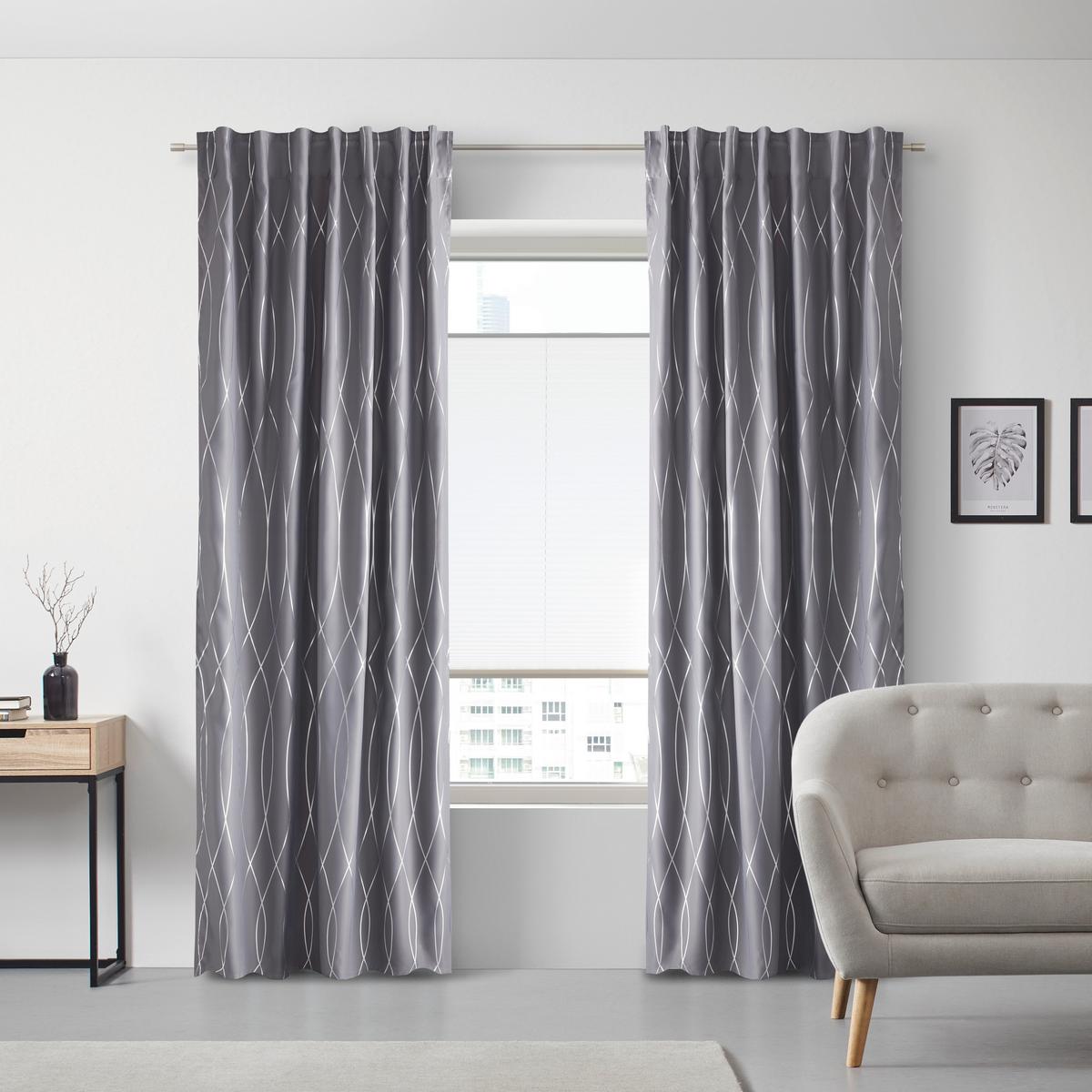 ZATEMŇOVACÍ ZÁVĚS Glamour, 140/245 cm - barvy stříbra/antracitová, Lifestyle, textil (140/245cm) - Modern Living