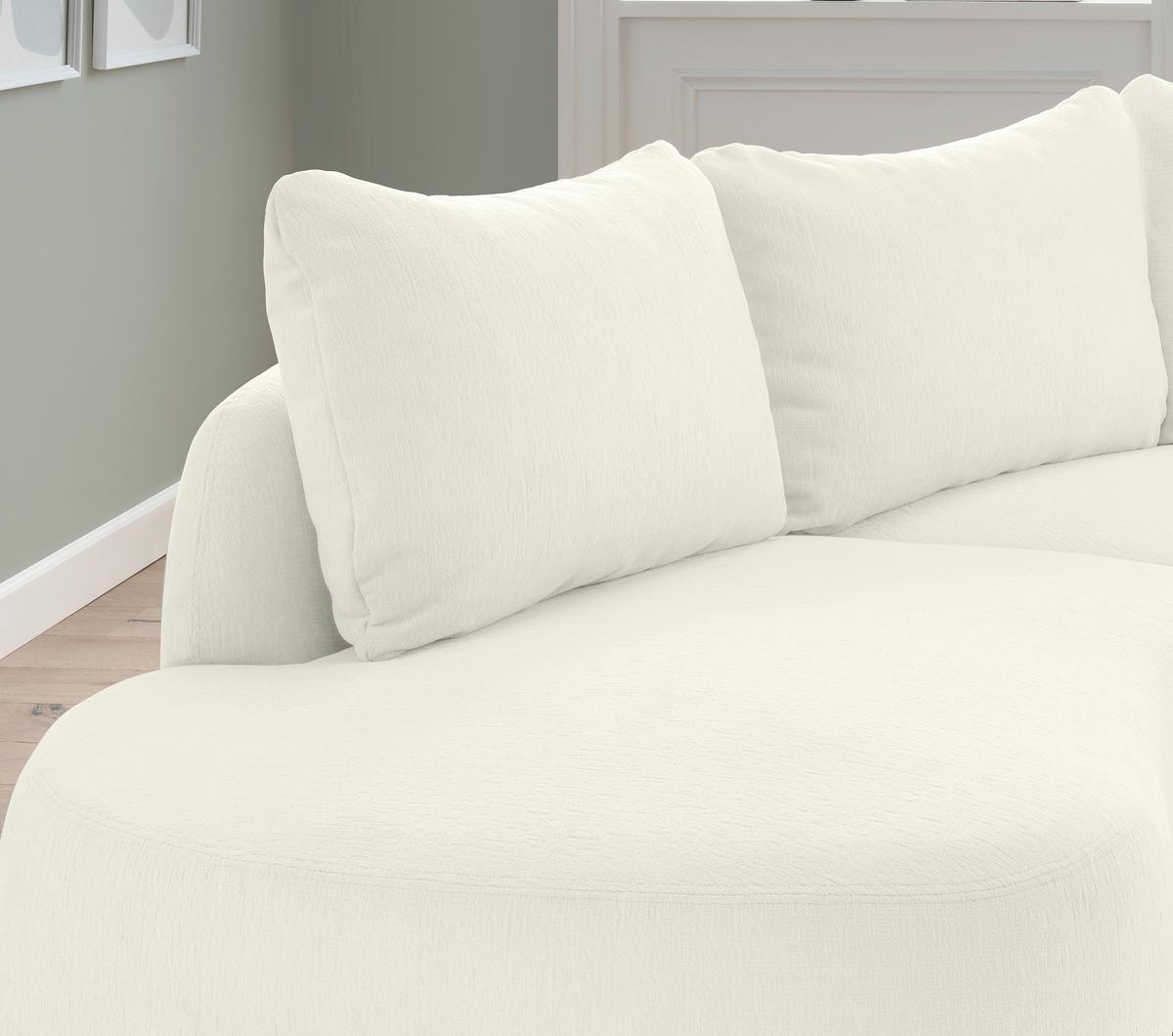 Ecksofa Doppo, Weiß S: 139x250 cm - Schwarz/Weiß, MODERN, Textil (139/250cm) - Livetastic