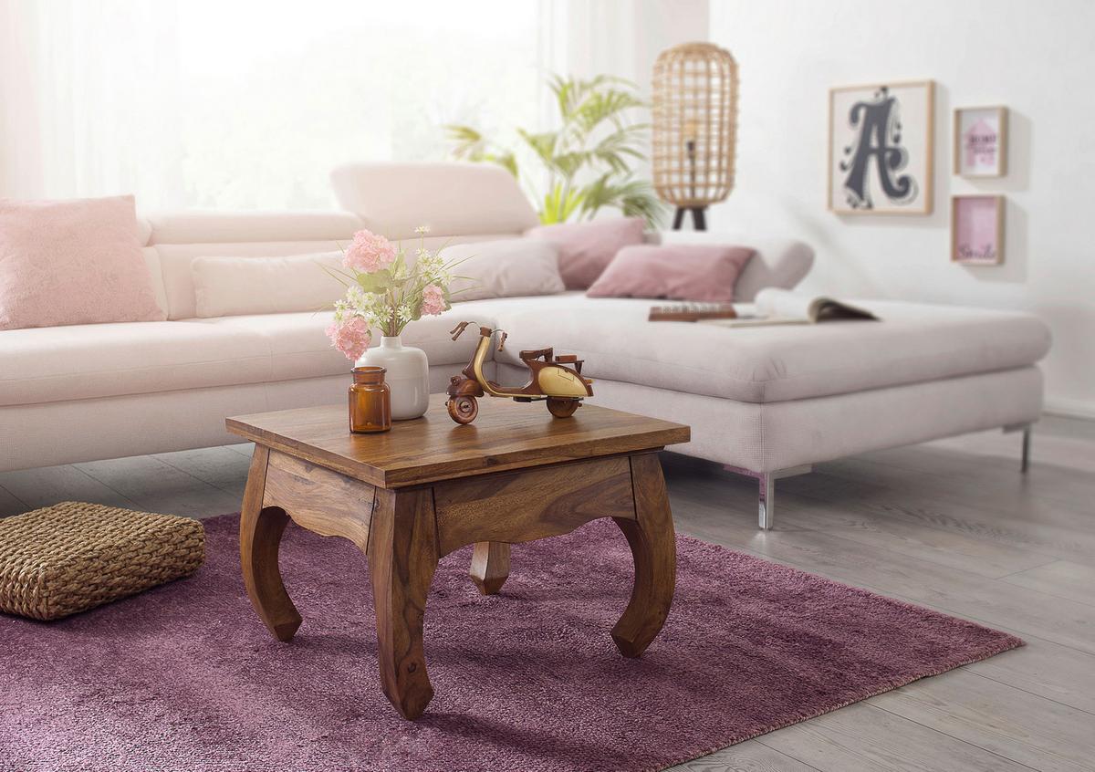 Couchtisch Holz Massiv Opium, Sheesham - Sheeshamfarben, Design, Holz (60/60/40cm) - MID.YOU