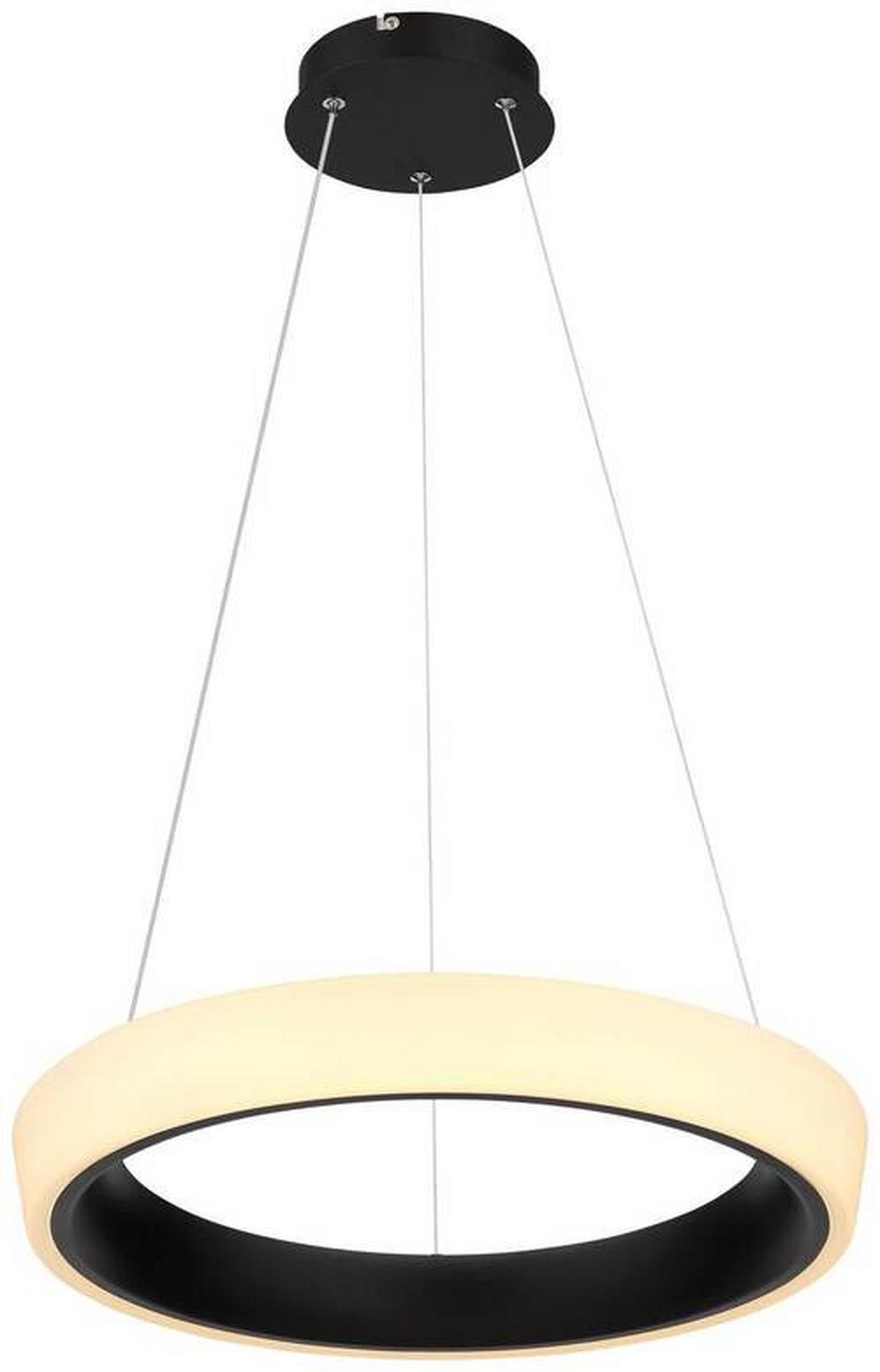 LED-Hängeleuchte 48272h-36b - Opal/Schwarz, Design, Kunststoff/Metall (49,5/120cm) - Globo