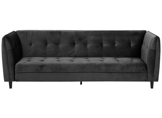 Schlafsofa mit Bettfunktion Jonna Samt - Dunkelgrau/Schwarz, KONVENTIONELL, Holz/Textil (235/85/87cm) - Carryhome Schlafsofa mit Bettfunktion Jonna Samt - Dunkelgrau/Schwarz, KONVENTIONELL, Holz/Textil (235/85/87cm) - Carryhome