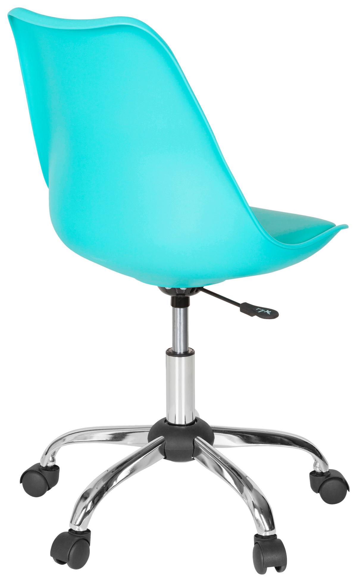 Drehstuhl Fancy Pro Lederlook Türkis bis 80kg - Türkis, MODERN, Kunststoff/Textil (48/86/54cm) - MID.YOU
