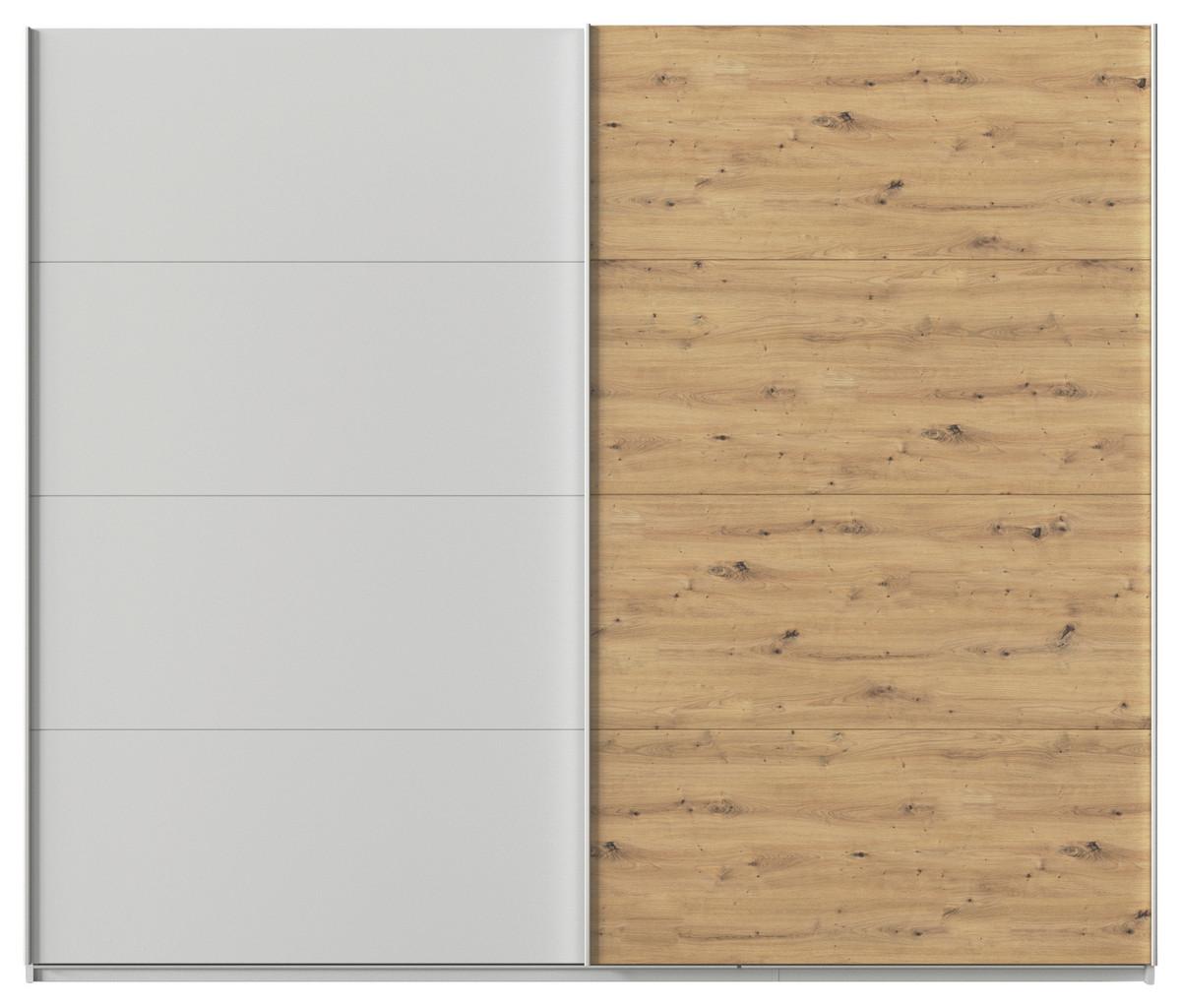 Schwebetürenschrank B: 271cm Feldkirch Seidengr/Eiche Dekor - Hellgrau/Eiche Artisan, MODERN, Holzwerkstoff (271/229/62cm)