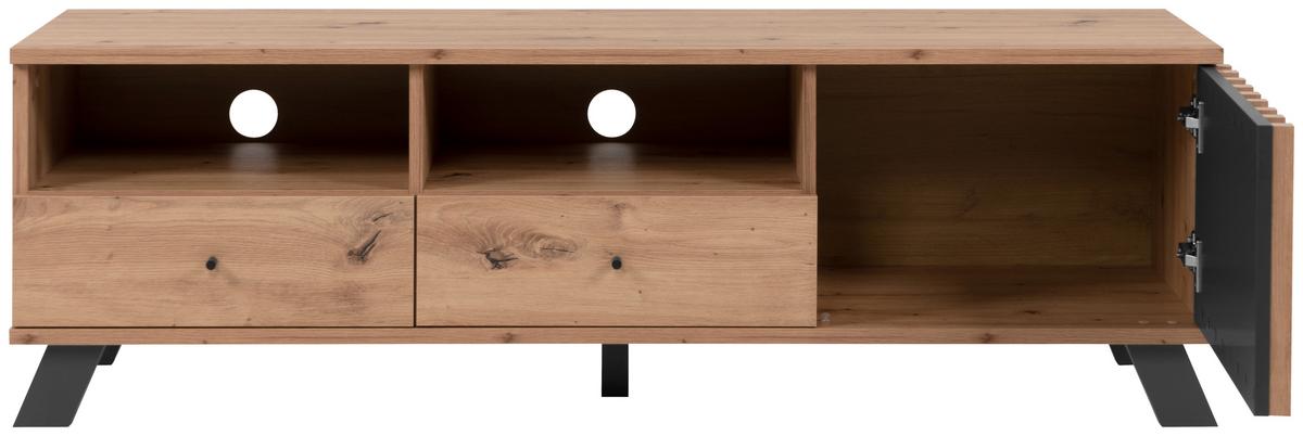 Lowboard Medan B: 138 cm Anthrazit/Eiche Dekor - Anthrazit/Eiche Artisan, LIFESTYLE, Holzwerkstoff (138/44/40cm) - MID.YOU