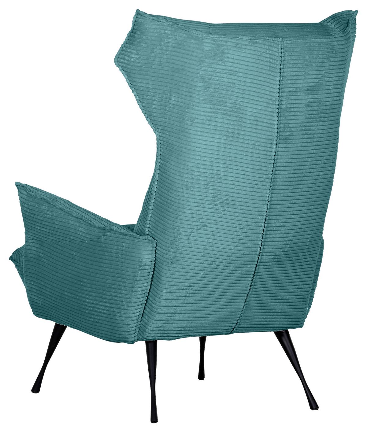 Ohrensessel Lorris - Petrol/Schwarz, KONVENTIONELL, Textil (83/110/92cm) - MID.YOU