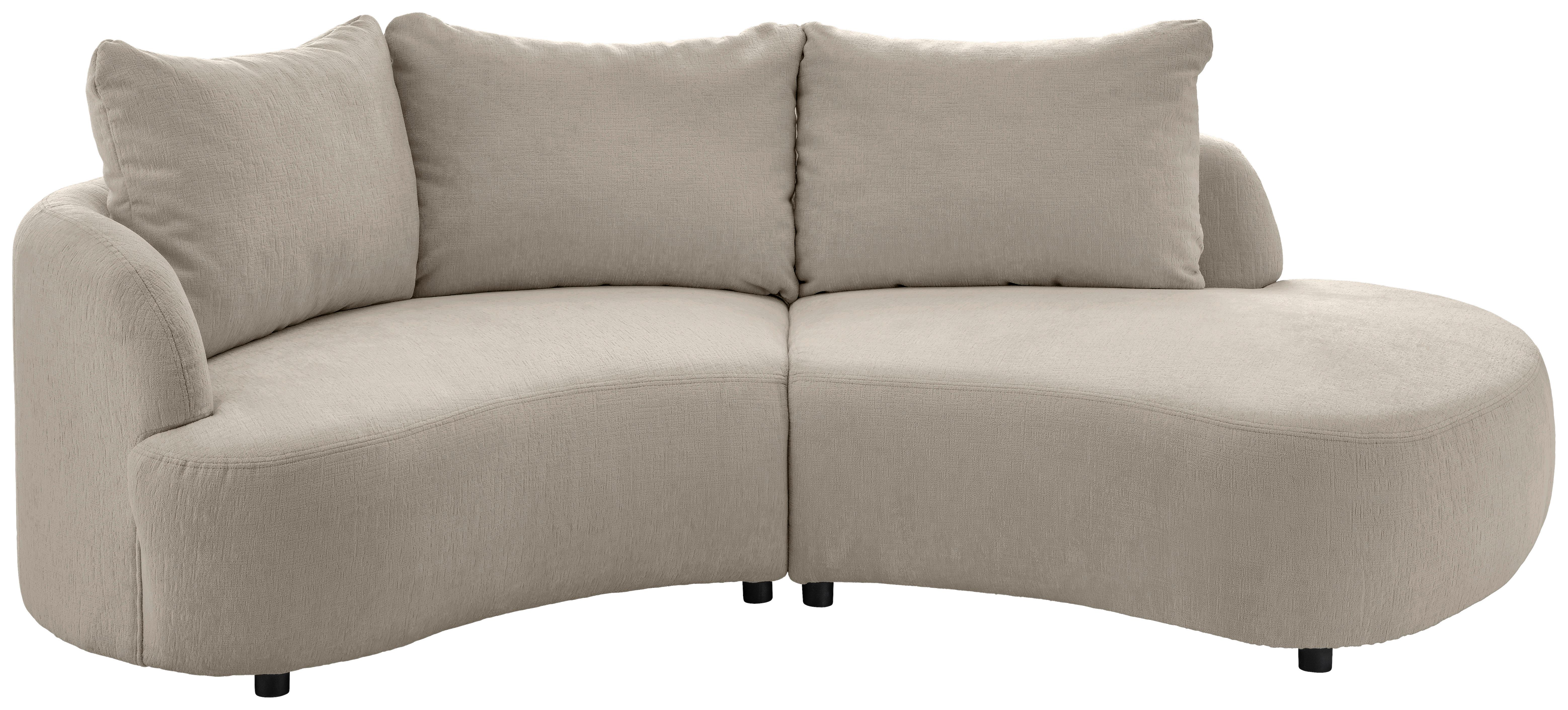 Ecksofa Doppo, Taupe S: 139x250 cm - Taupe/Schwarz, MODERN, Textil (139/250cm) - Livetastic