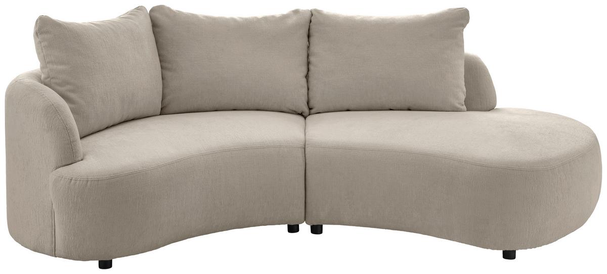 Ecksofa Doppo, Taupe S: 139x250 cm - Taupe/Schwarz, MODERN, Textil (139/250cm) - Livetastic