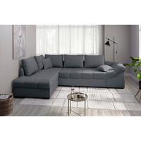 Eckschlafsofa Alvito Anthrazit S: 202x298 Cm - Anthrazit/Schwarz, MODERN, Textil (202/298cm) - MID.YOU