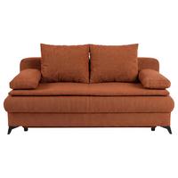 Rozkladacia pohovka KEN, hrdzavá - oranžová/čierna, Konventionell, kompozitné drevo/textil (209/105cm) - Based