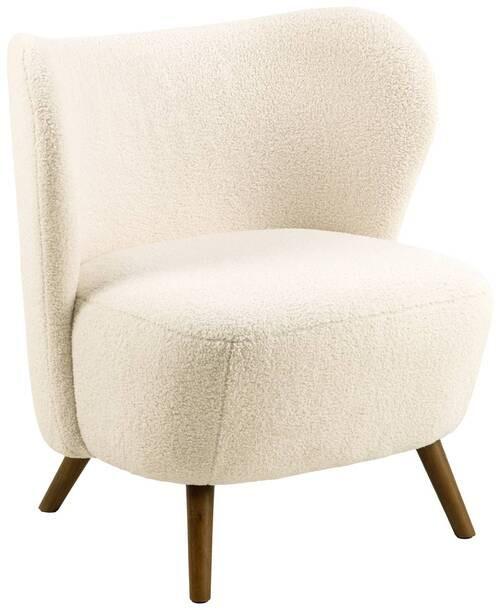 Křeslo CROSBY - krémová/hnědá, Design, dřevo/textil (76/82/73cm) - Livetastic
