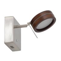 Led-wandleuchte, 1-flammig, Schwenkbar, Dimmbar - Braun, KONVENTIONELL, Holz/Metall (11/11/19cm) - Näve