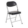 Klappsessel Kurt Stahl/lederlook - Schwarz/Alufarben, MODERN, Textil/Metall (47/79/53cm)