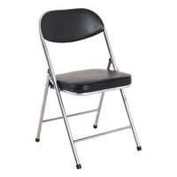 Klappsessel Kurt Stahl/lederlook - Schwarz/Alufarben, MODERN, Textil/Metall (47/79/53cm)