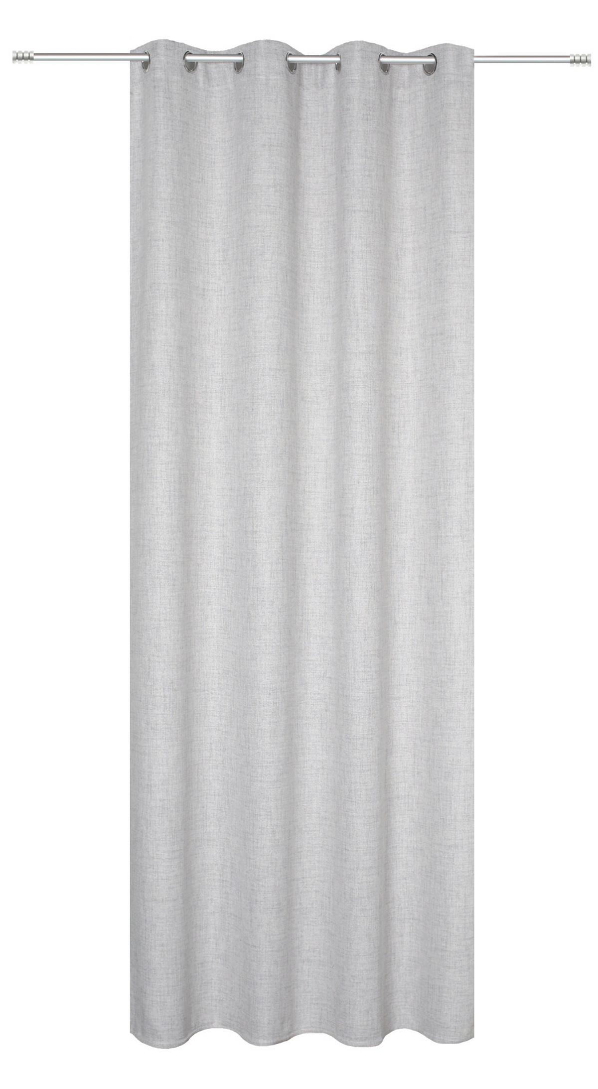 Ösenvorhang Linora Grau - Grau, Basics, Textil (140/245cm) - Schmidt W. Gmbh