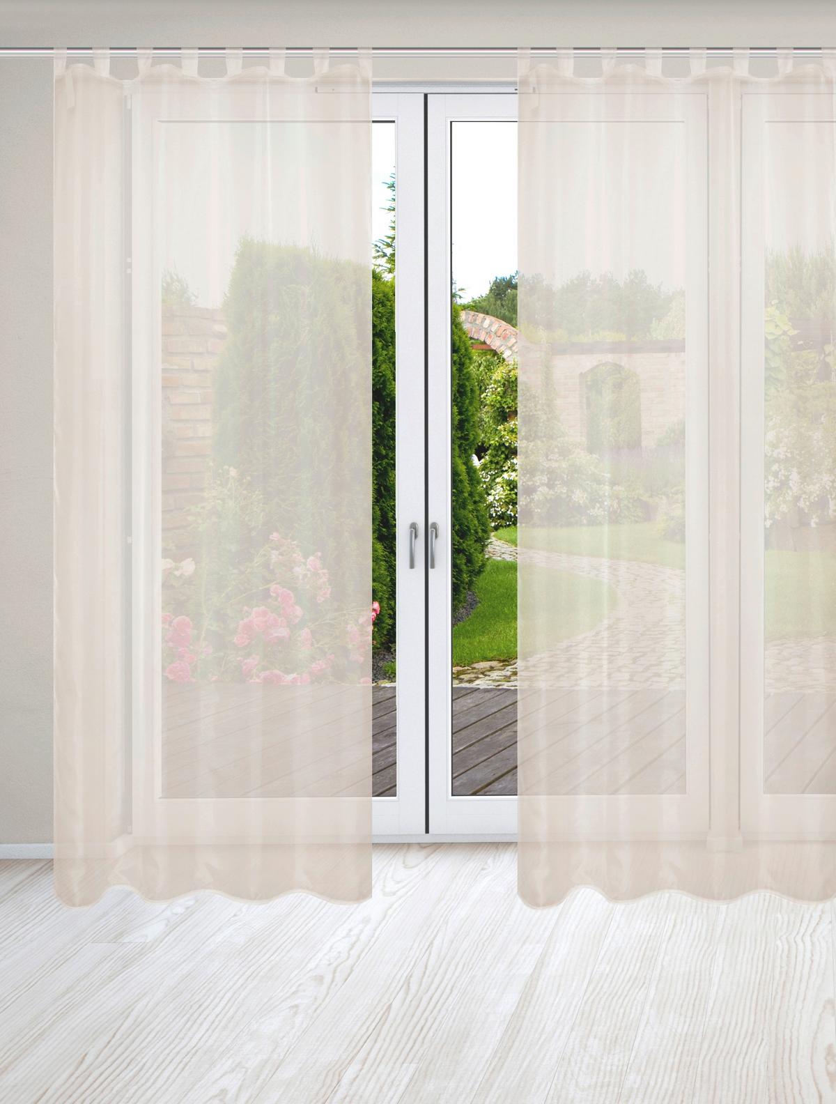 Schlaufenvorhang Nessi - Weiß, Basics, Textil (135/245cm)