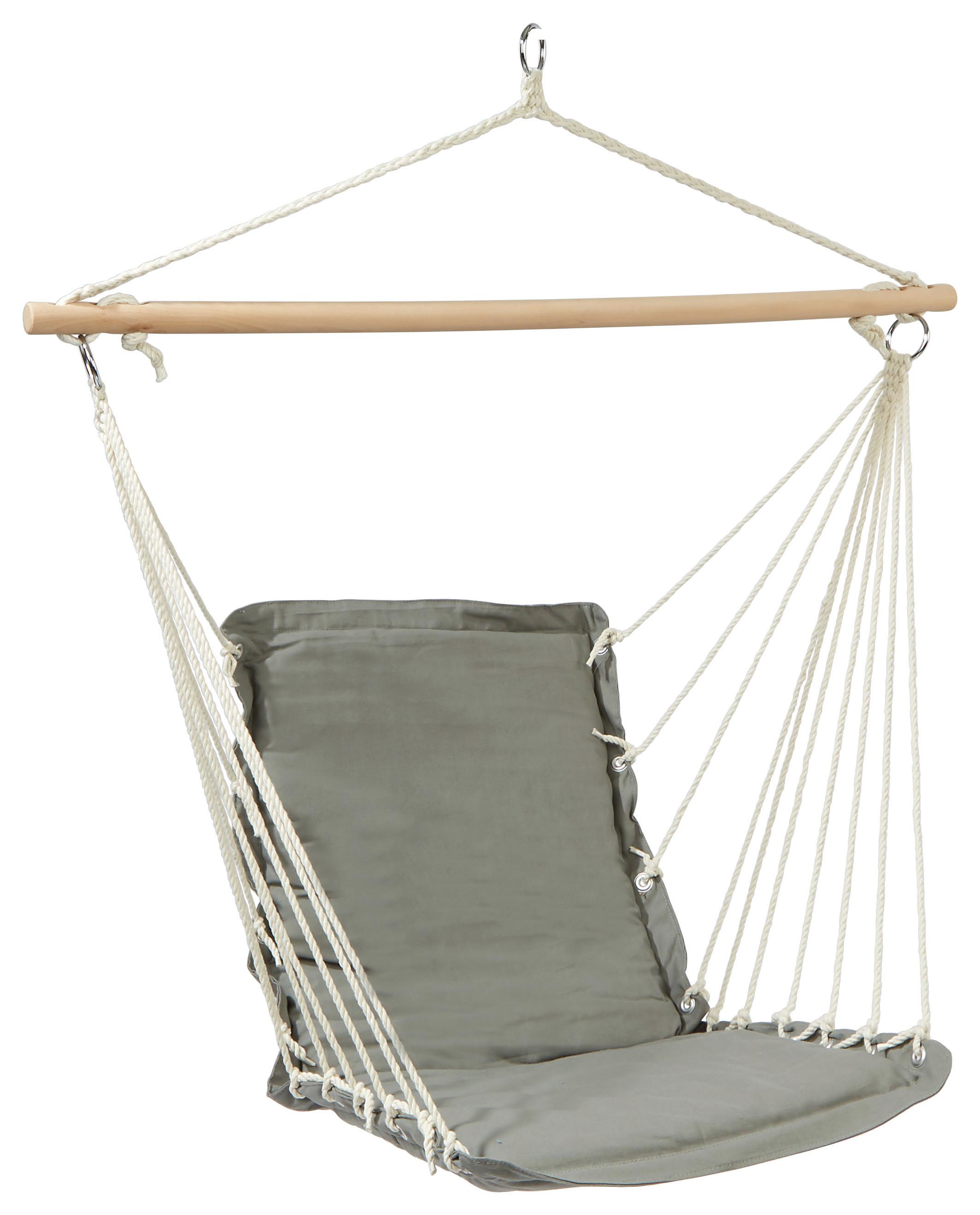 Hängesessel mit Gestell Relaxe Deckenmontage, mit Kissen - Grau, KONVENTIONELL, Textil (47/100cm) - Ondega