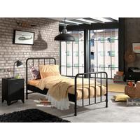 Kinder-/juniorbett Bronxx 90x200 Cm Schwarz - Schwarz, MODERN, Holz/Metall (90/200cm) - Vipack