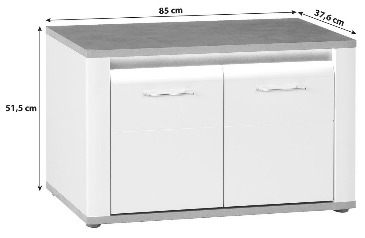 Šatní lavice ALASSIO - bílá/černá, Moderní, kov/kompozitní dřevo (85/51,5/37,6cm) - Luca Bessoni