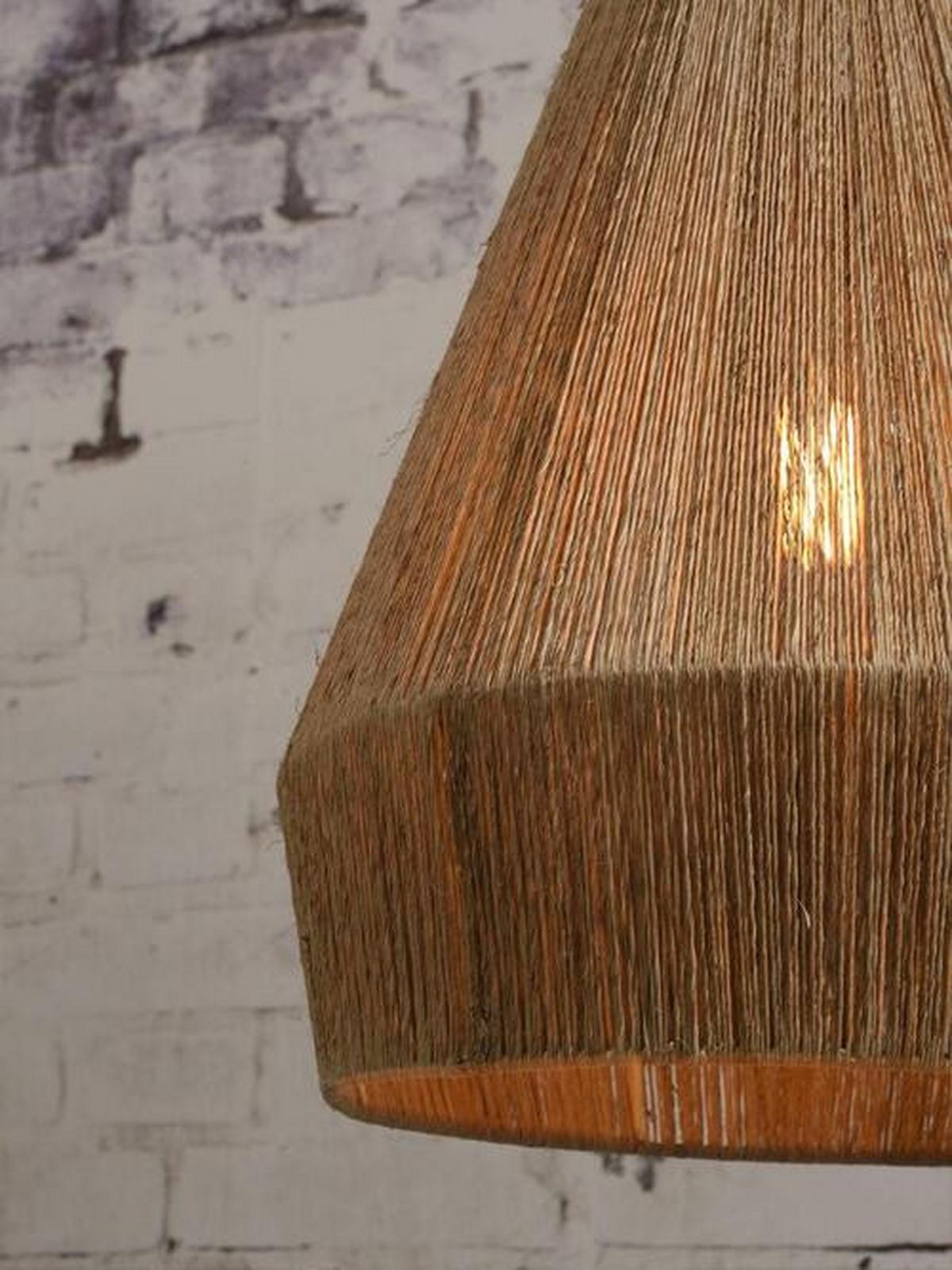 Hängeleuchte Iguazu H: 47 Cm 1-Flammig Höhenverstellbar - Hellbraun/Schwarz, Natur, Naturmaterialien/Kunststoff (40/47cm) - Good & Mojo