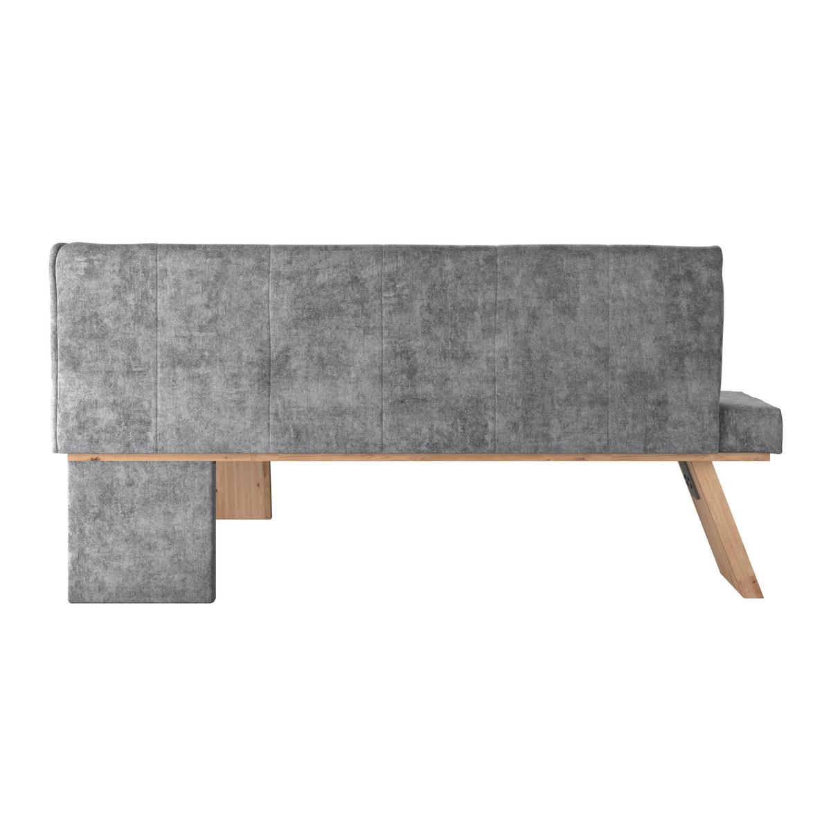 Eckbank Emma Ii Webstoff Schwarz, B: 185 Cm - Eichefarben/Schwarz, KONVENTIONELL, Holzwerkstoff/Textil (185/150cm)