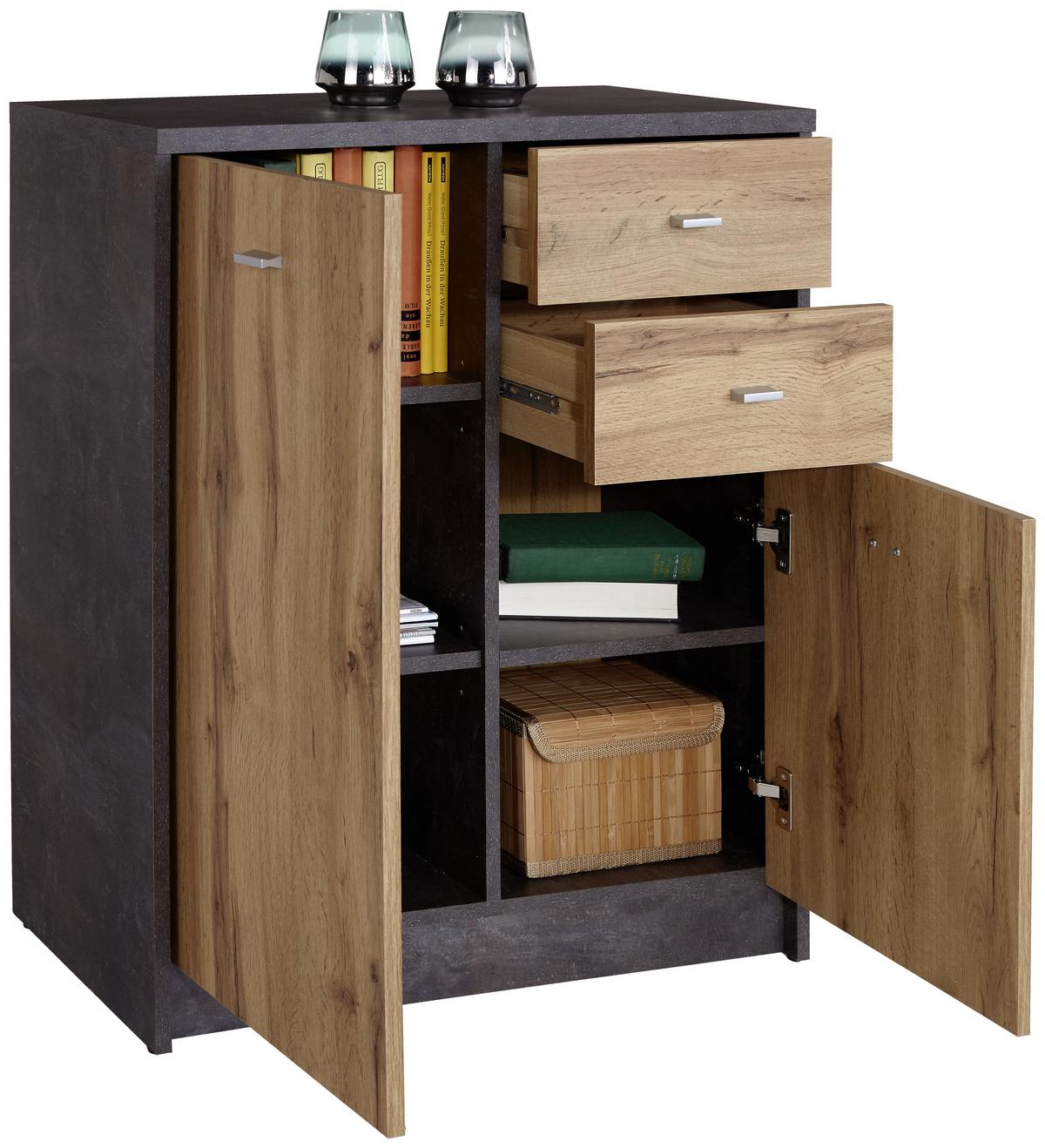Komód 4-You 74/85 Cm - tölgyfa, Modern, faalapú anyag (74/85,4/34,6cm)