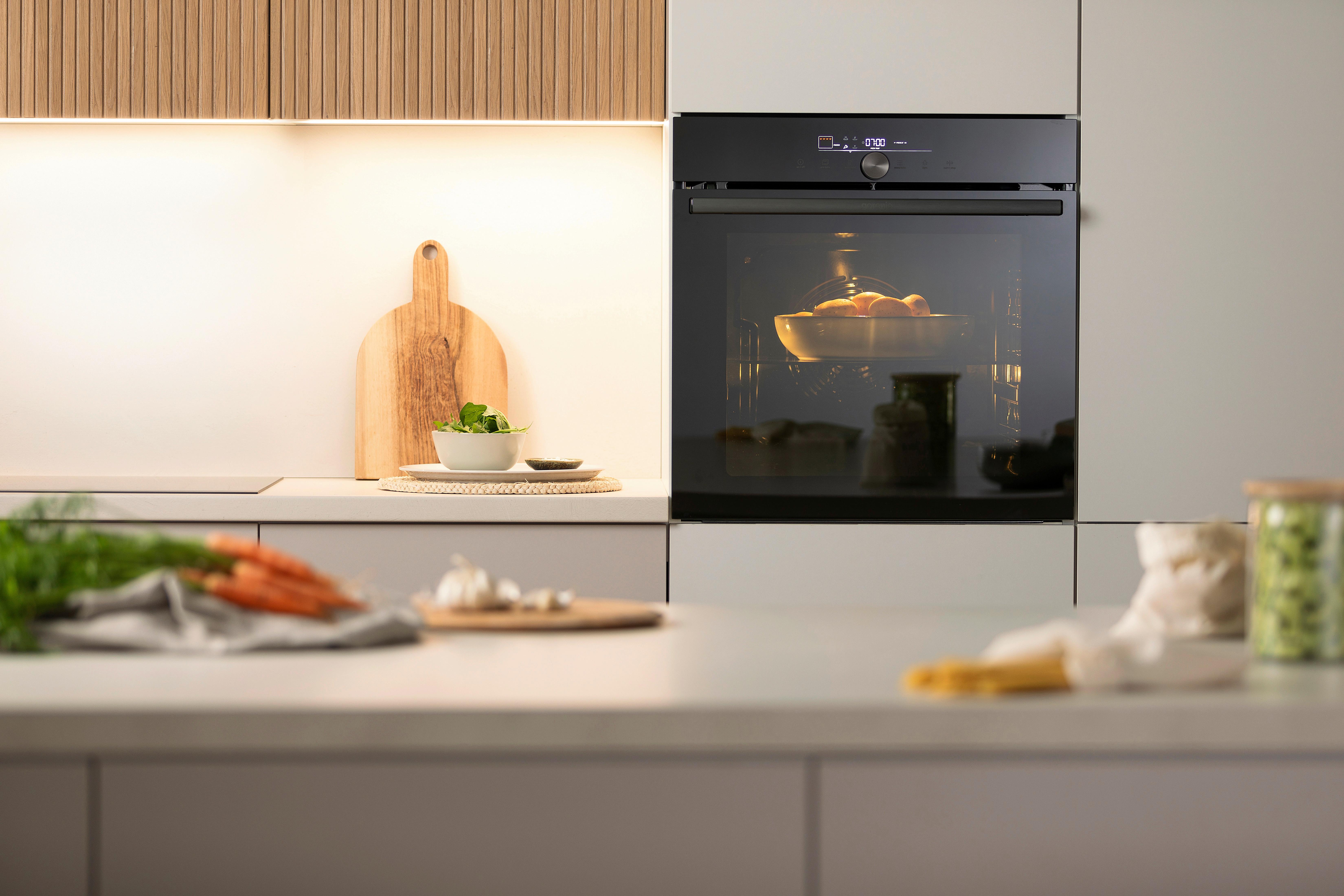 Einbaubackofen Go66e Pizza350c - Schwarz, MODERN, Glas/Metall (59,5/59,5/56,4cm) - Gorenje