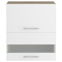 Felsőszekrény Corina - Sonoma tölgy/fehér, Modern, műanyag/Üveg (60/72,4/34,6cm)