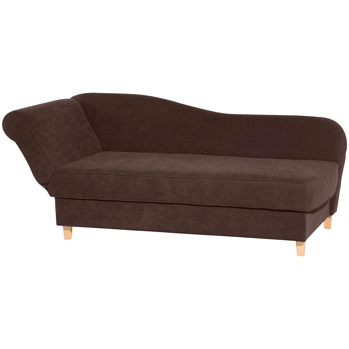 Recamiere Selma Braun Links mit Bettkasten+schlaffunktion - Buchefarben/Braun, Design, Textil (190/88/82cm) - Max Winzer