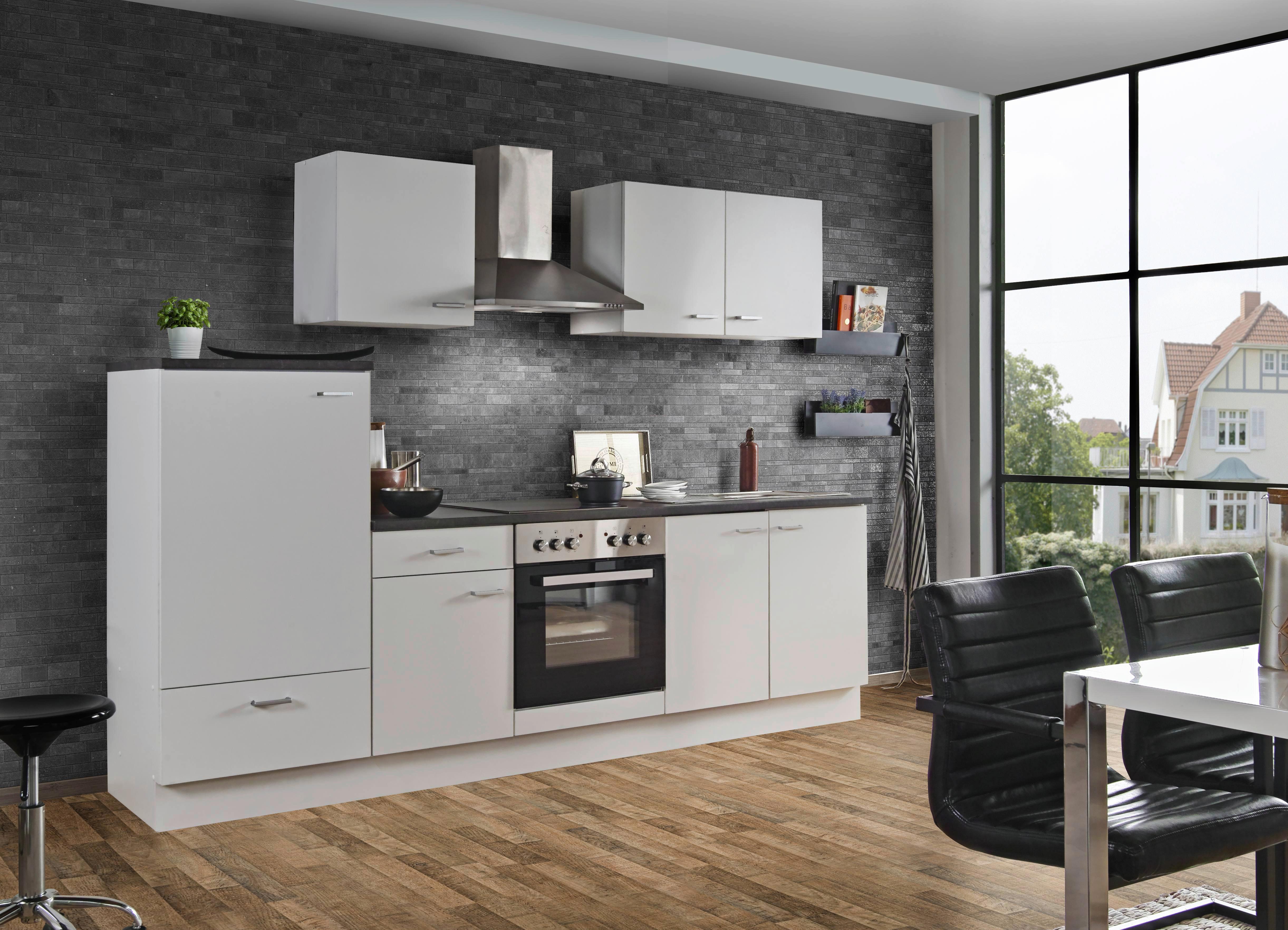 Küchenblock White-Classic - Graphitfarben/Weiß, KONVENTIONELL, Holzwerkstoff (270cm) - Menke