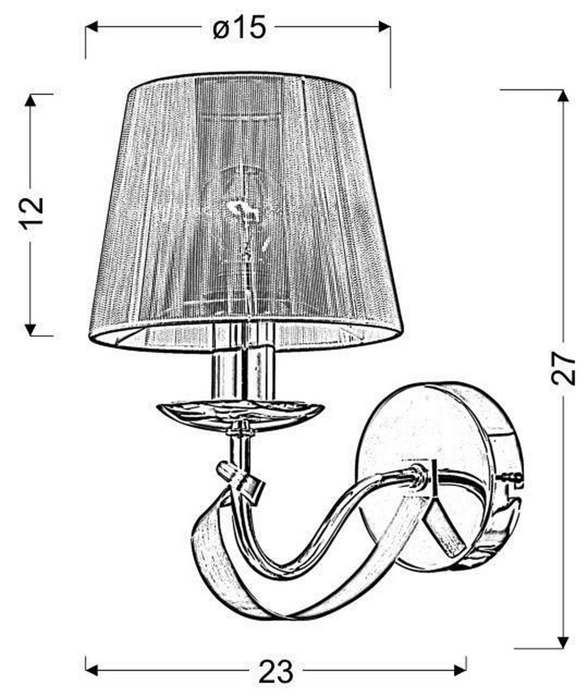 Wandleuchte Diva - Schwarz, KONVENTIONELL, Metall (23/15/27cm)