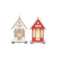 LED-Dekoleuchte Baldur - Rot/Weiß, ROMANTIK / LANDHAUS, Holz (8/5/13cm) - James Wood