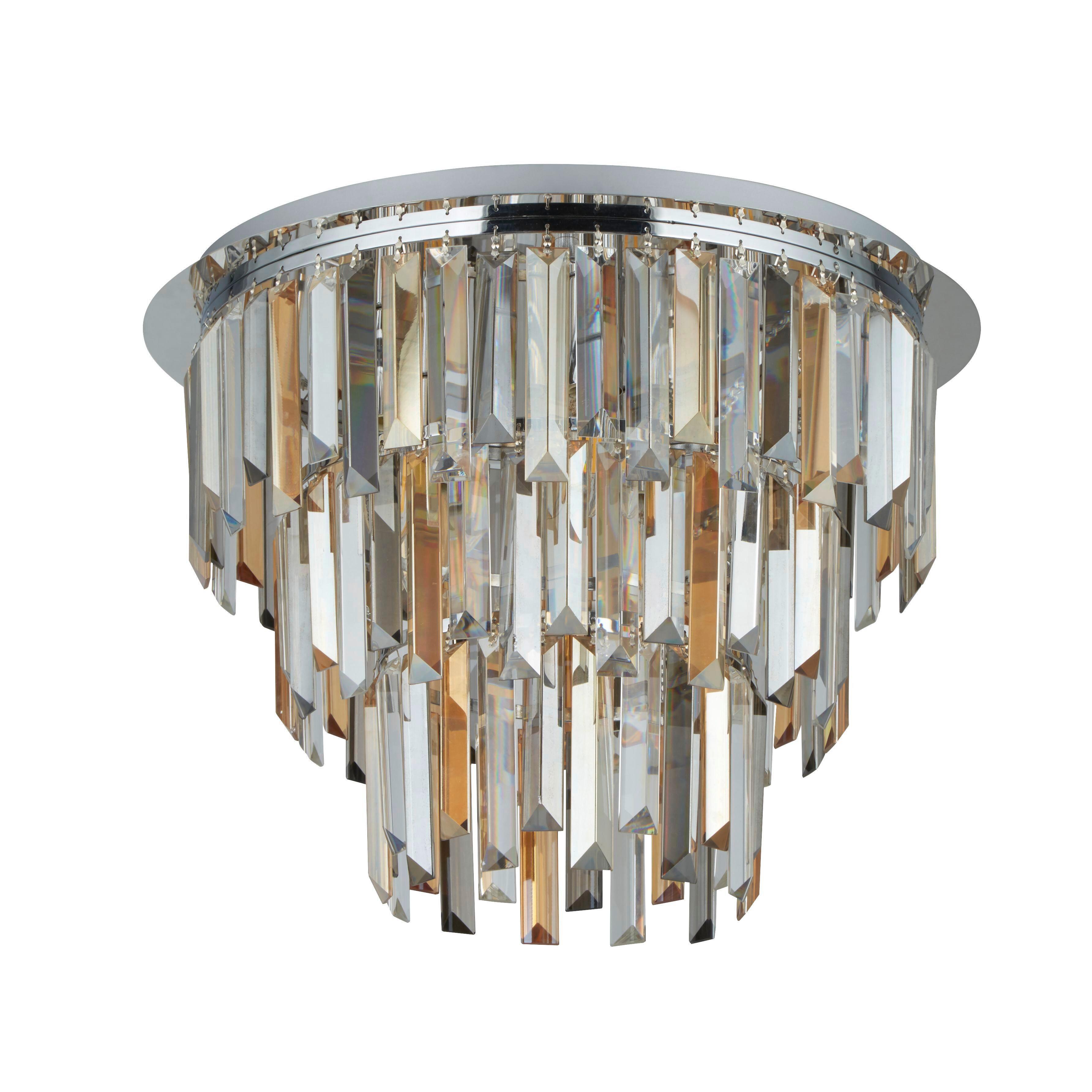 Deckenleuchte 1225-5cc Clarissa - Chromfarben/Champagner, Design, Glas/Metall (45/34cm)