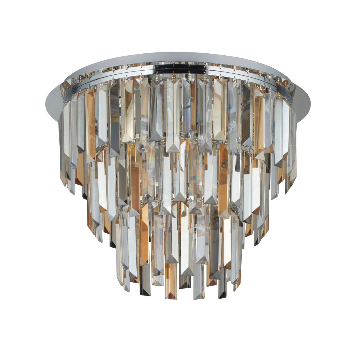 Deckenleuchte 1225-5cc Clarissa - Chromfarben/Champagner, Design, Glas/Metall (45/34cm)