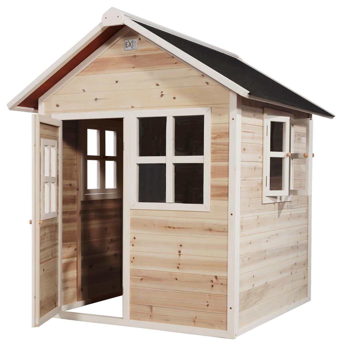 Spielhaus Holz + Wasserfestes Dach Naturfarbe Exit Loft 100 - Naturfarben/Kernbuche, KONVENTIONELL, Holz (149/135/159cm) - EXIT Toys