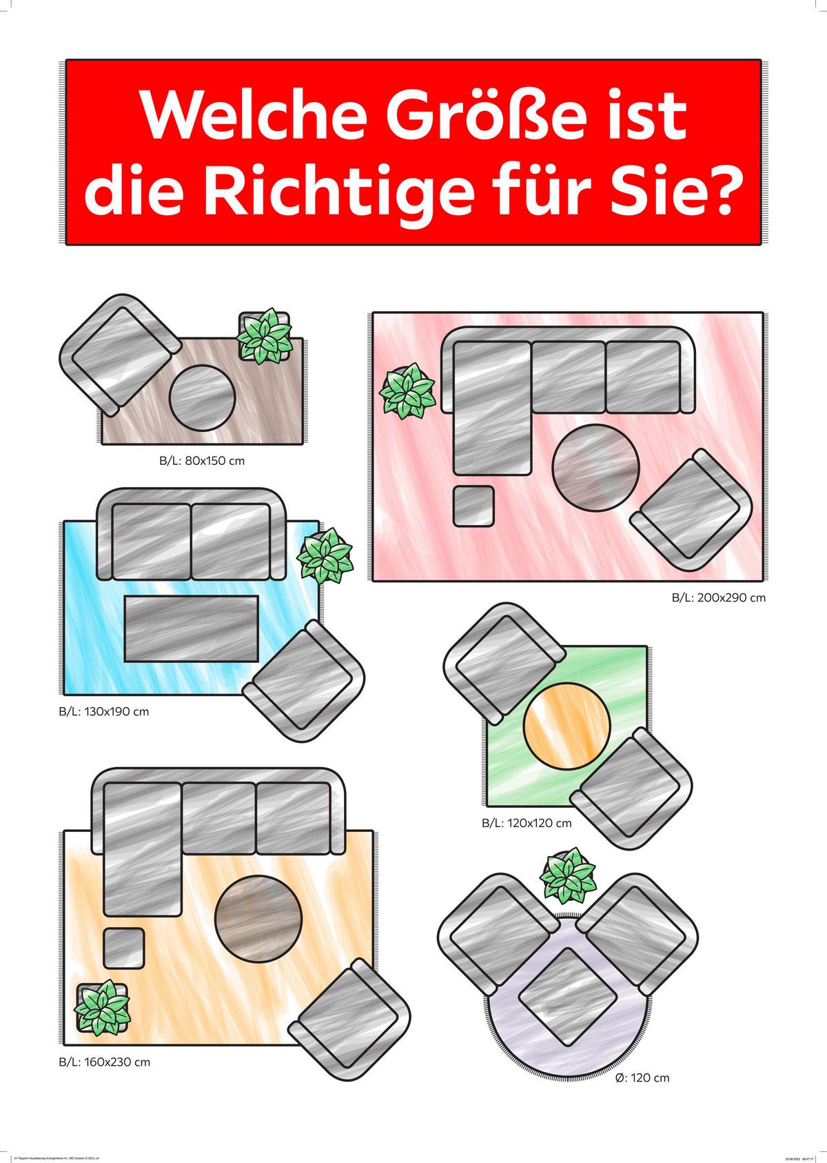 Tuftteppich Multicolor, Bxl: Ca. 140x200cm - Beige/Schwarz, MODERN, Textil (140/200cm) - Esprit