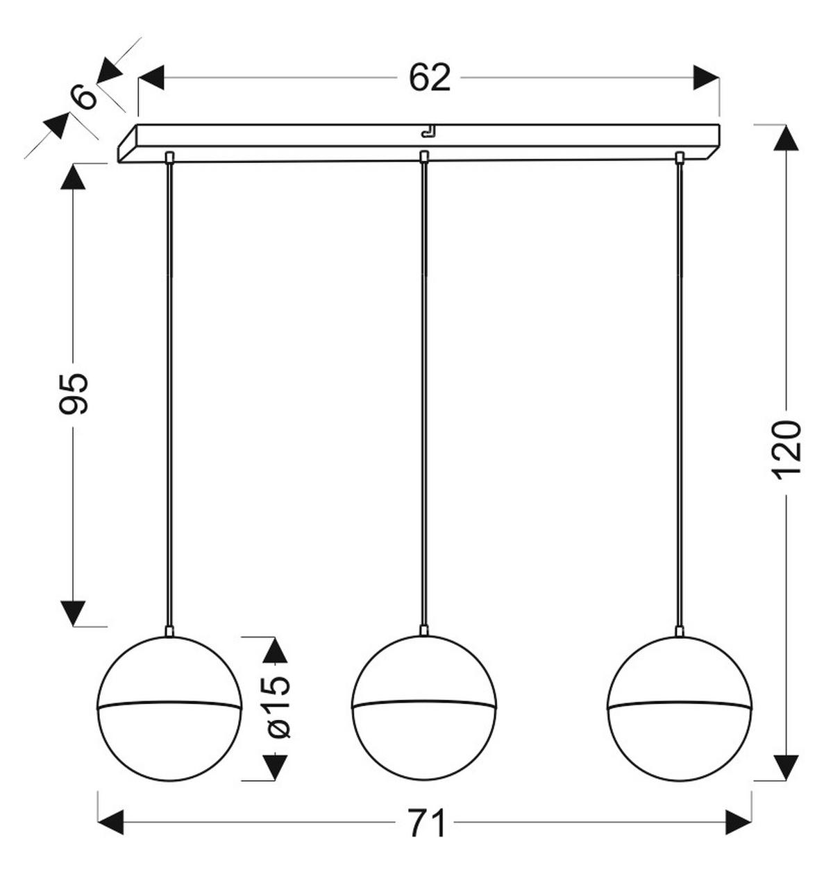 LED-Pendelleuchte Furni A0031-330 - Schwarz, KONVENTIONELL, Metall (71/15/120cm)