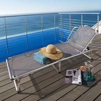 Sonnenliefge Leni Aluminium Rückenlehne verstellbar - Anthrazit/Alufarben, MODERN, Textil/Metall (186/25/56cm) - Ondega