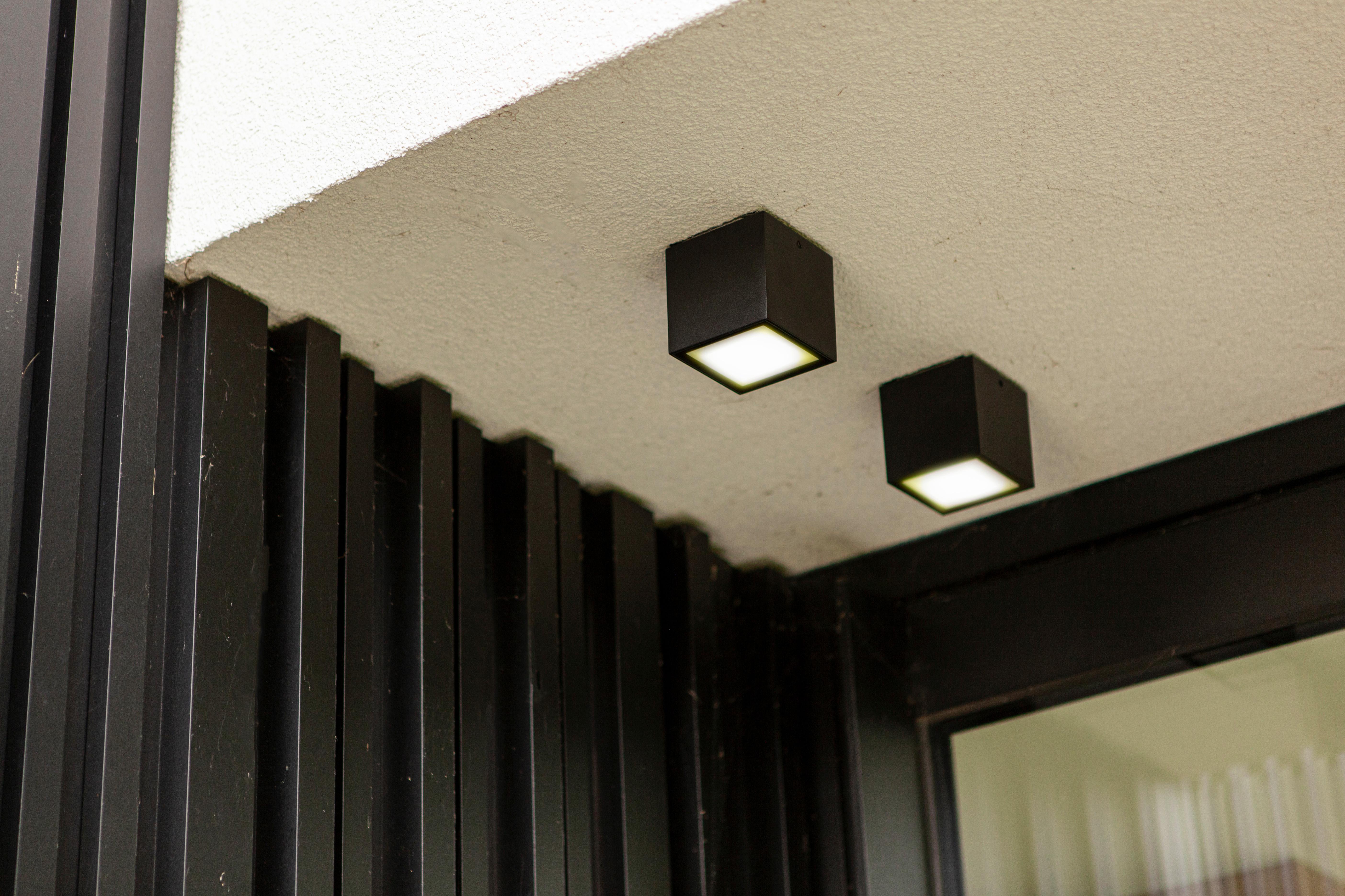 LED-Deckenleuchte Gemini Schwarz L: 8,5 cm - Schwarz, Design, Metall (8,5/8,5/8,5cm)