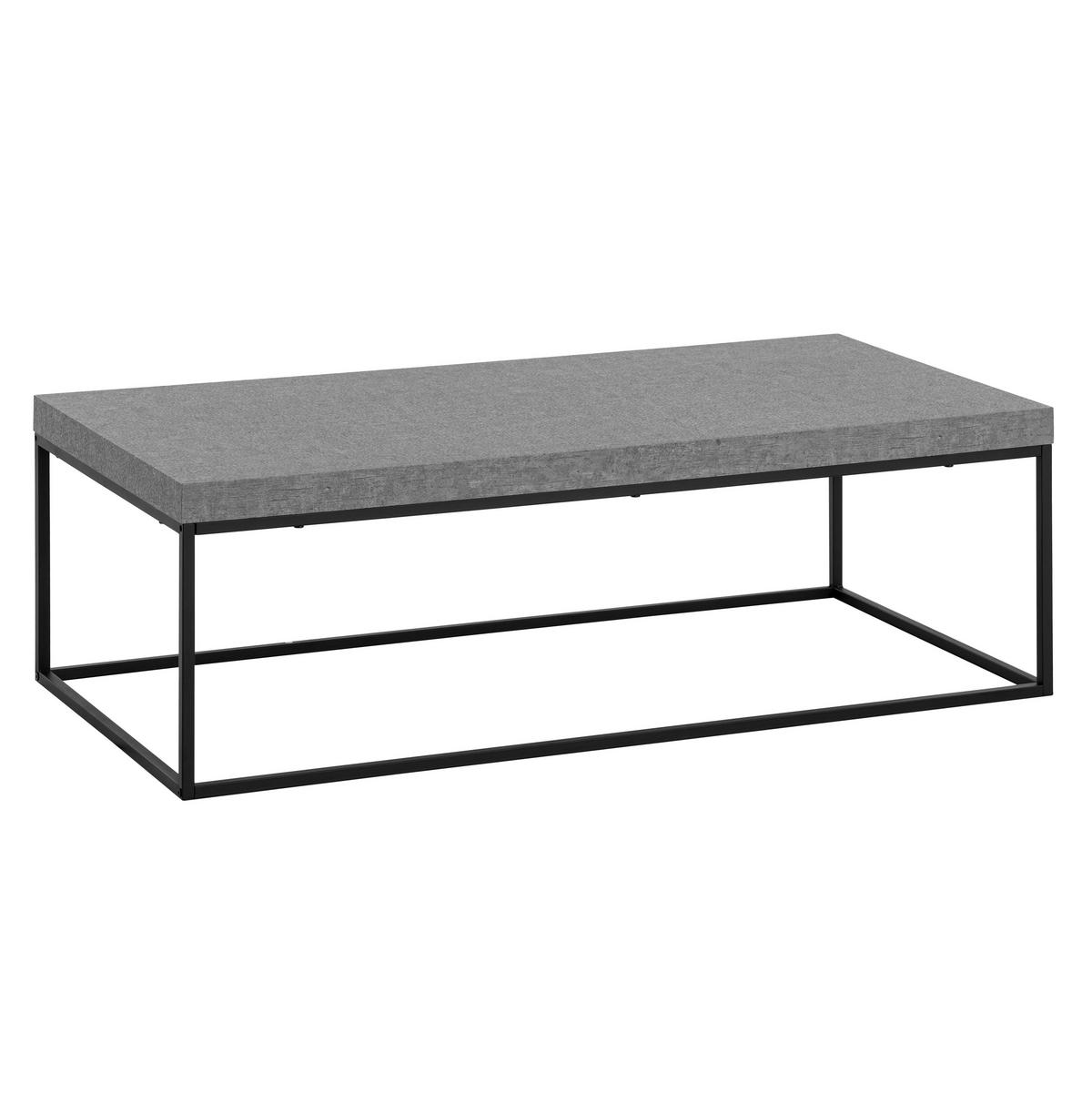 Couchtisch Grau L: 120 cm - Schwarz/Grau, Design, Holzwerkstoff/Metall (120/60/38cm) - Livetastic