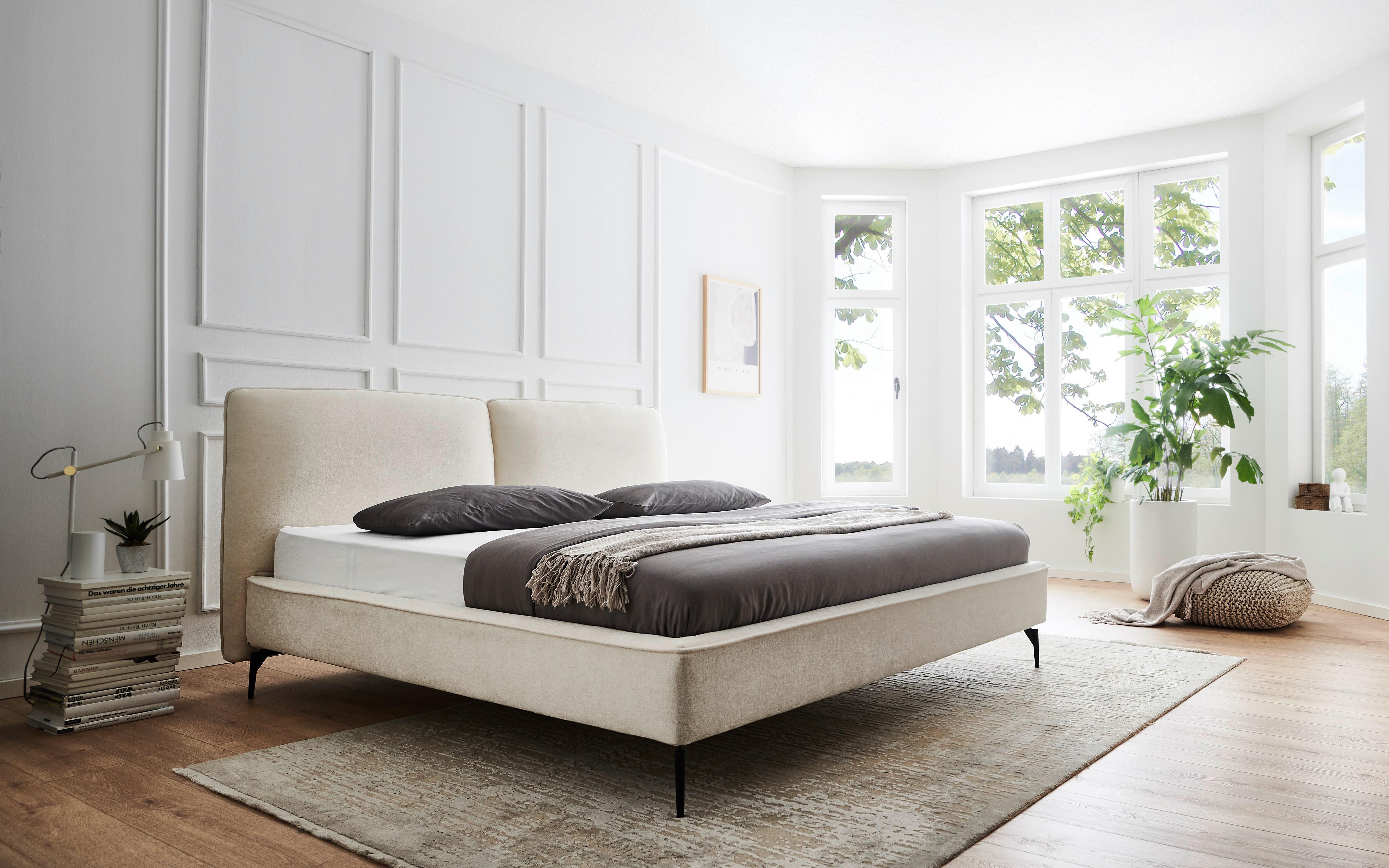 Polsterbett Infinity Liberty Creme 200x200cm - Creme/Schwarz, MODERN, Textil (200/200cm) - Livetastic