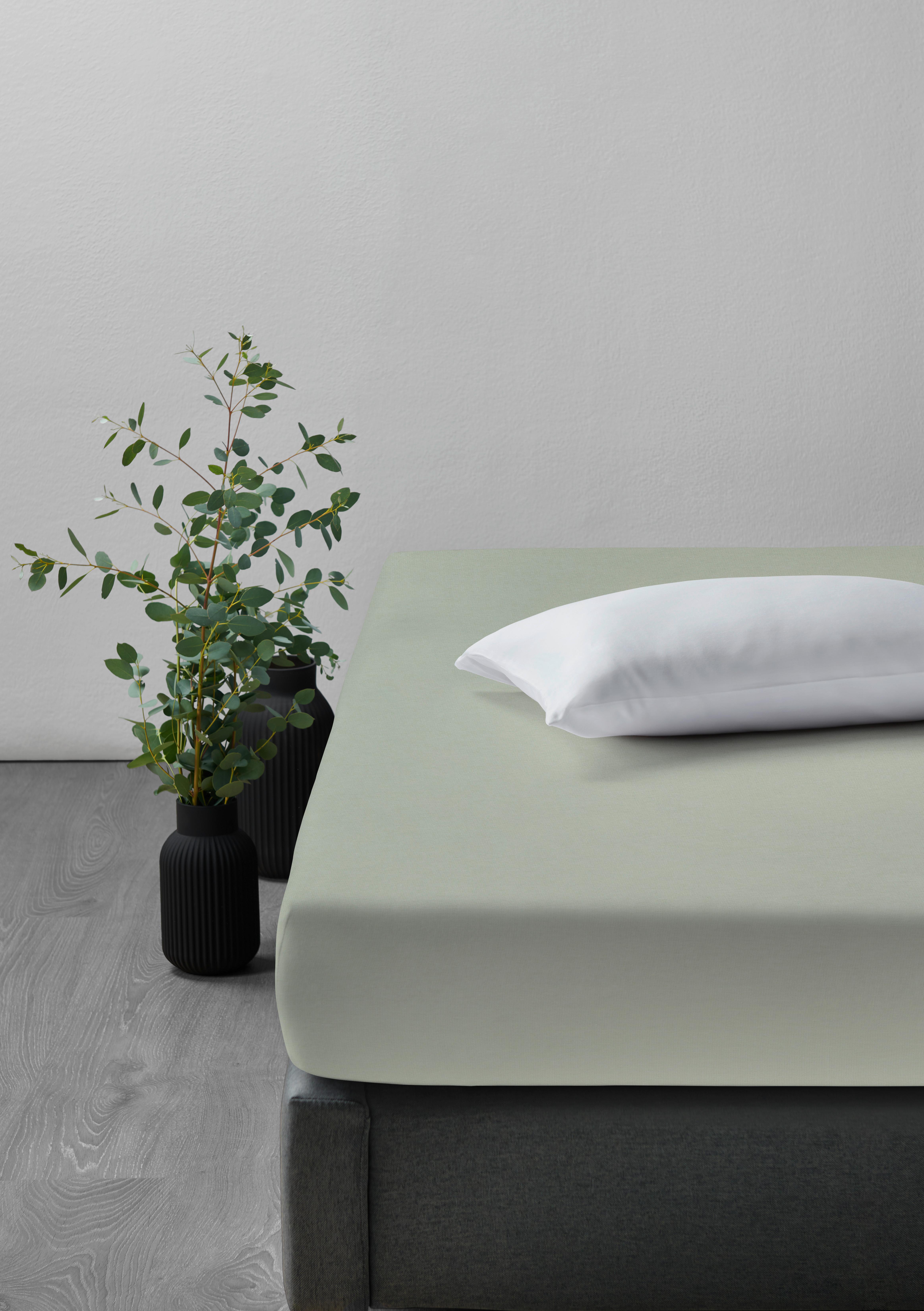Elastické Prostěradlo Elasthan, 150/200cm, Zelená - zelená, textil (150/200/28cm) - Premium Living