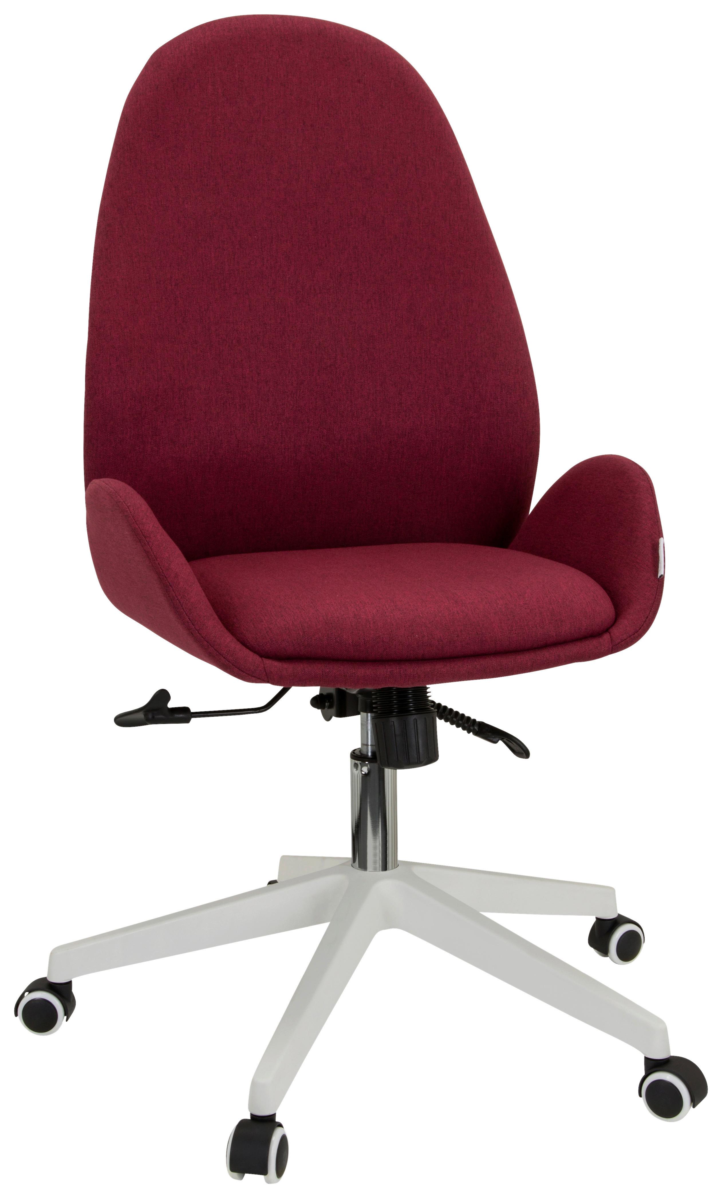 Drehstuhl Avea i mit Wippfunktion Bordeaux - Bordeaux/Weiß, Basics, Kunststoff/Textil (56/104/58cm) - MID.YOU