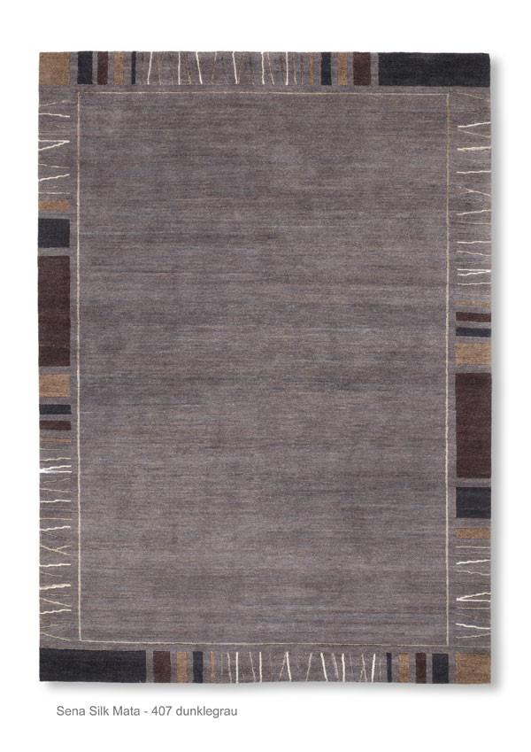 Orientalischer Webteppich Dunkelgrau Silik 90x160 cm - Dunkelgrau, Basics, Textil (90/160cm) - Esposa